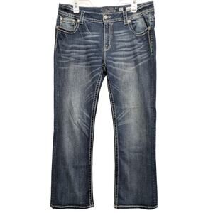 Baggy MissMe Jeans Womens Mid-Rise Easy Boot STYLE Y2K 2000's Size 32